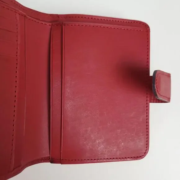 NIB COACH Vintage 4886 Continental Clutch Wallet Red Leather Kiss Lock Framed - Picture 4 of 10